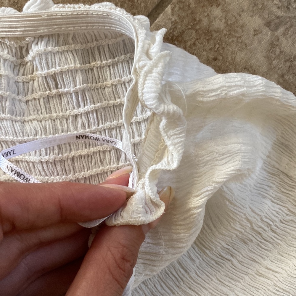 White Zara strapless top. Size S - Picture 3 of 6